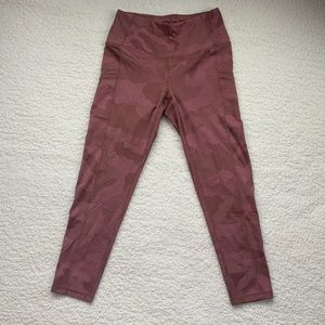 The North Face womans pink camo leggings L